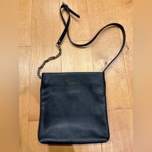 Furla small leather shoulder bag chain handle black crossbody